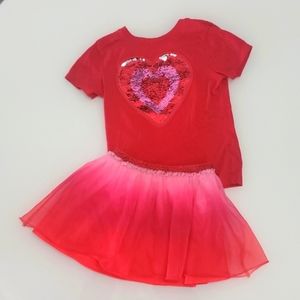 Celebrate Vday red tee and tutu